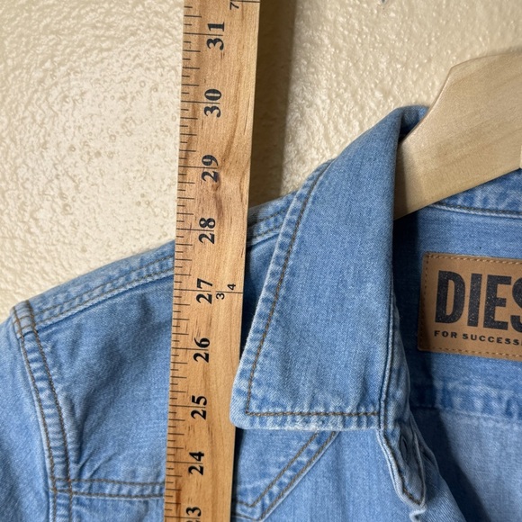 Diesel Shirt Men's Medium Blue Denim Snap Button Long Sleeve Western - Picture 9 of 11